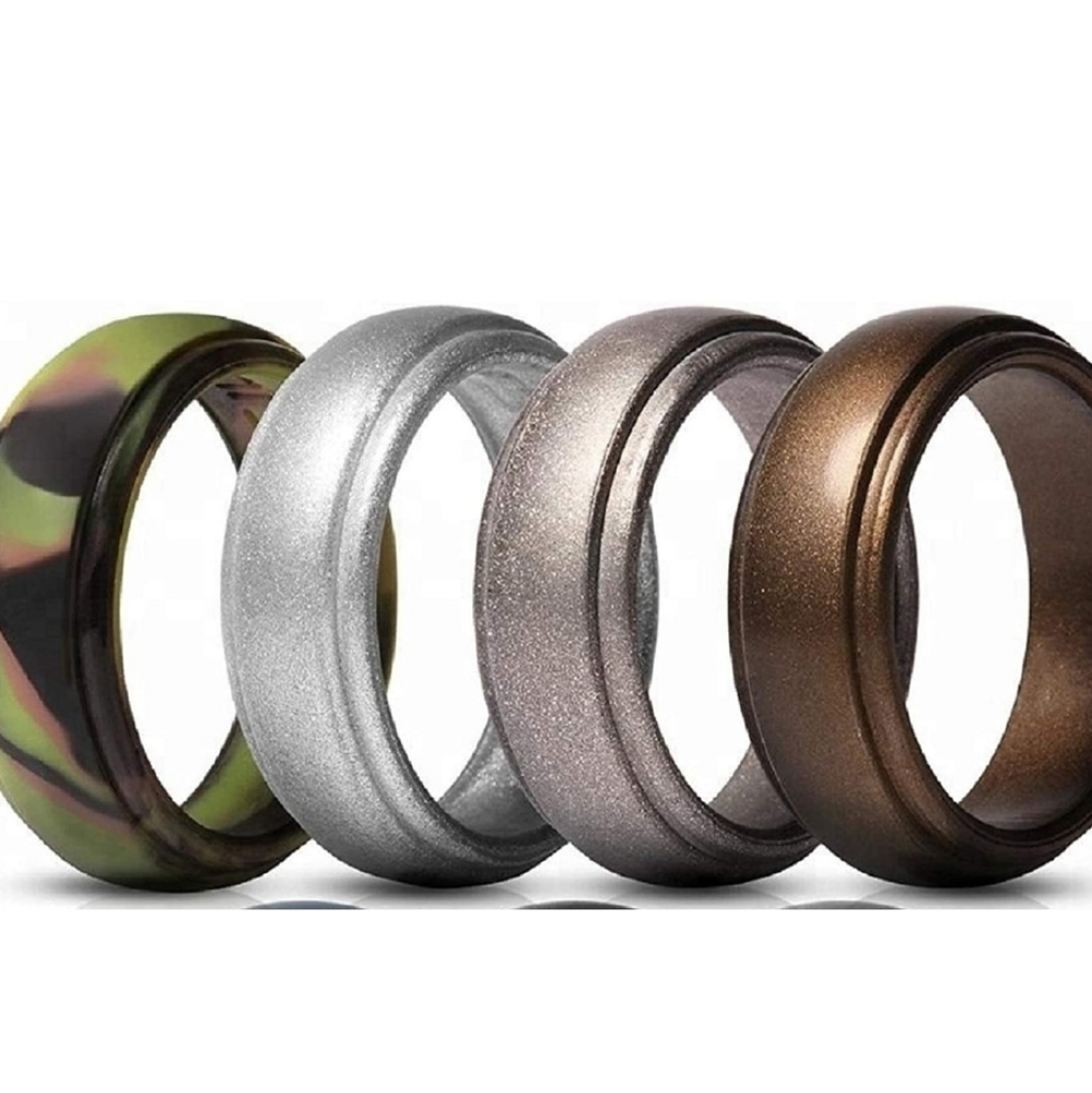 Unisex Silicone Wedding Bands Size 10 Set of 4